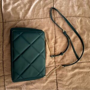 A New Day Dark Green Quilted Crossbody Bag